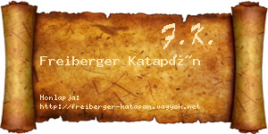Freiberger Katapán névjegykártya